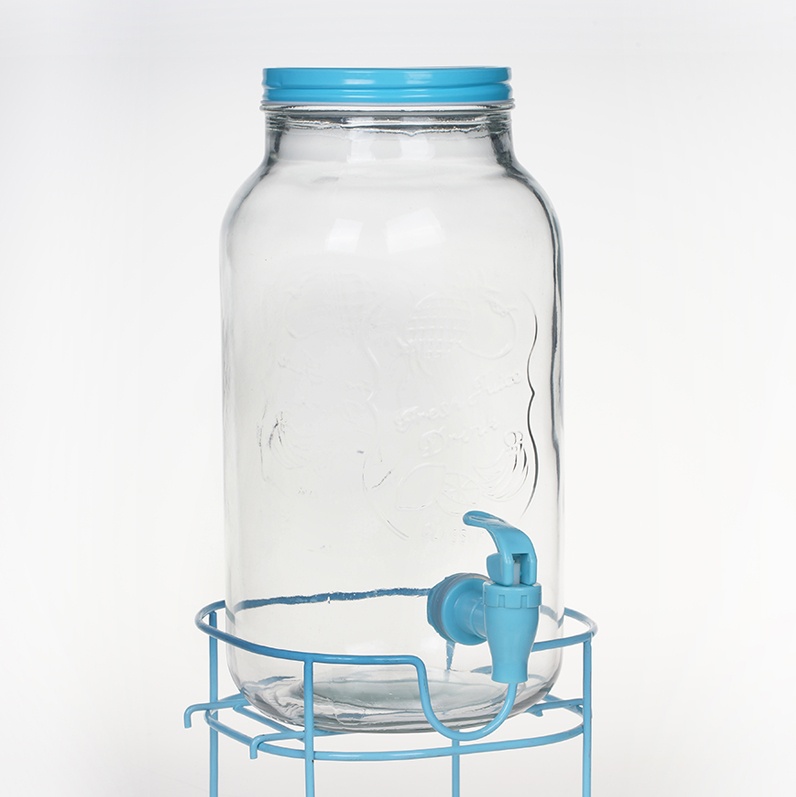 Blue glass beverage dispenser- Product Specification2