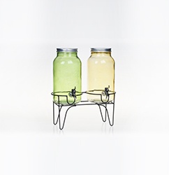 Blue glass beverage dispenser- Product Style2