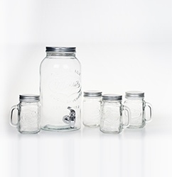 Blue glass beverage dispenser- Product Style1