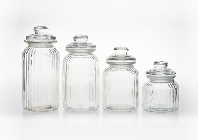 Glass Storage Jars With Airtight Lids (2)