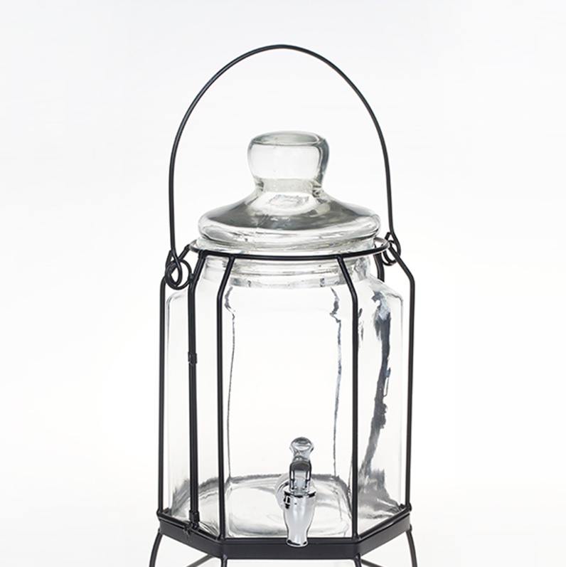 Hexagonal glass beverage dispenser-Product Specification2