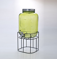 Round square glass beverage dispenser- Product Style1