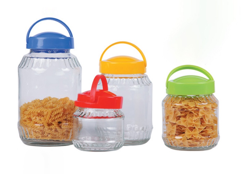 Vintage Glass Storage Jar With Lid (2)