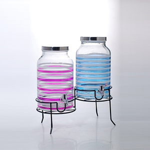 Cylindrical Glass Beverage Dispenser
