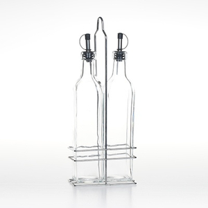 Square Transparent Glass Seasoning Bottle