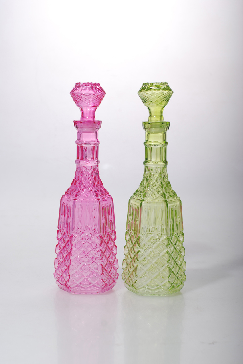 852101 1000ml Carved Transparent Glass Decanter