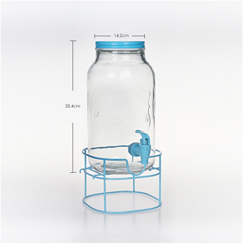 Blue glass beverage dispenser- Product Specification