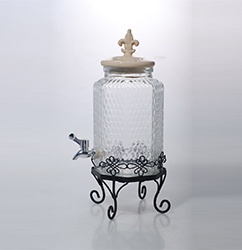 Octagonal glass beverage dispenser- Product Style1