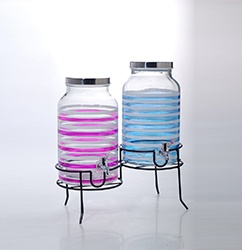 Cylindrical glass beverage dispenser- Product Style
