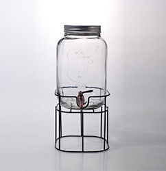 Round square glass beverage dispenser- Product Style