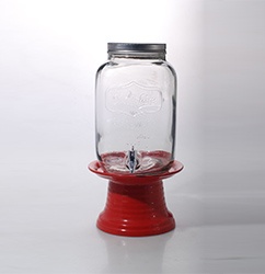 Round square glass beverage dispenser- Product Style5