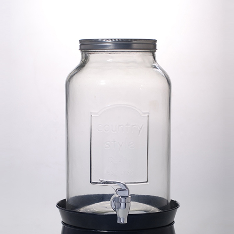 Cylindrical glass beverage dispenser- Product Specification2