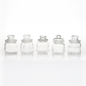 Transparent Small Glass Jar with Lid