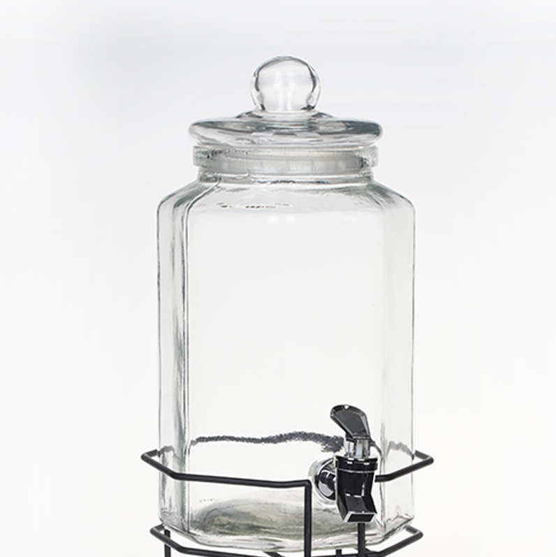 Octagonal glass beverage dispenser- Product Specification2