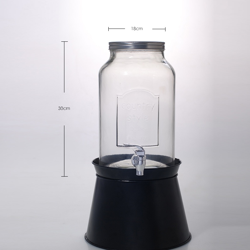 Cylindrical glass beverage dispenser- Product Specification