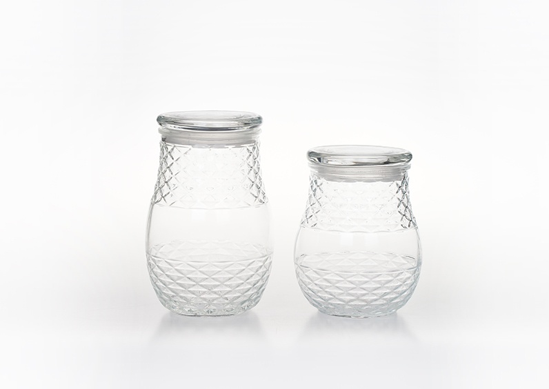 Glass Storage Jar With Glass Lid(1)